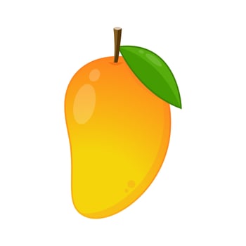 Mango . Mango on white background. logo design. Mango cartoon . Thailand dessert. vector