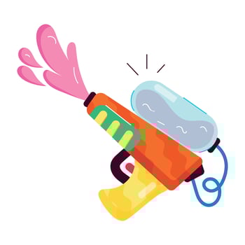 Check out flat sticker of a water gun vector
