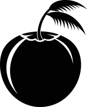 A silhouette of a coconut fruit art illustration vector