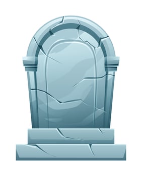 Tombstone with cracks cartoon illustration. Cracked gravestone isolated on white background. vector