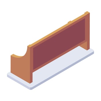 Grab this isometric icon of wooden bench vector