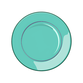 Empty blue plate blue isolated on transparent background. Top view png
