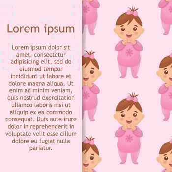 seamless pattern with an image of a baby girl. vector