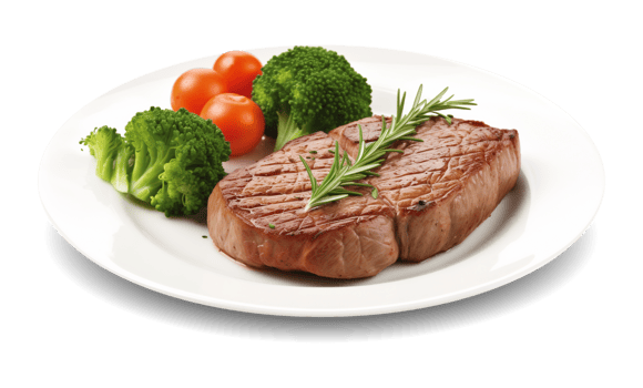 Steak With Vegetables Isolated on Transparent Background png