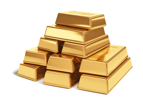 Gold Bars Isolated on Transparent Background png