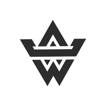 ACW letter logo, letter with crown logo vector
