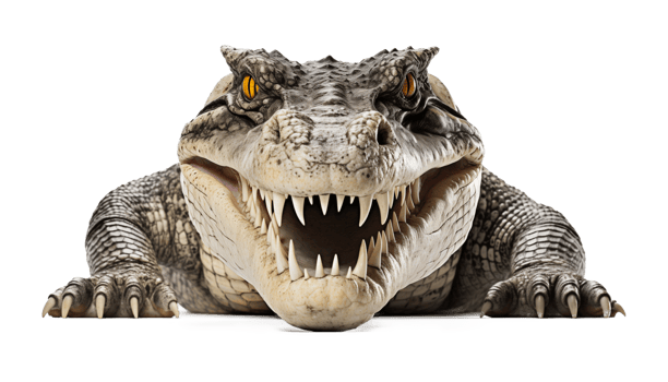 Crocodile Front View Isolated on Transparent Background png