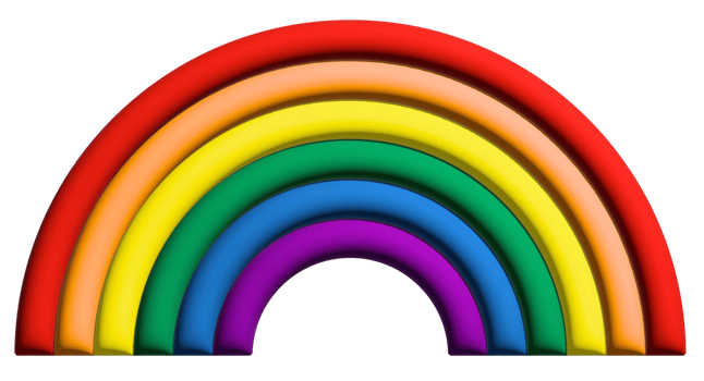 Rainbow Pride flag 3D illustration style icon symbol isolated on transparent background png