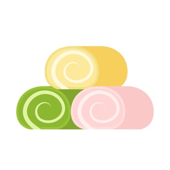 Roll cake icon. flat design illustration colorful pieces of cake, Roll cake, Sweets, Dessert. vector