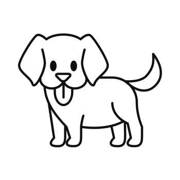a dog outline on a transparent background png