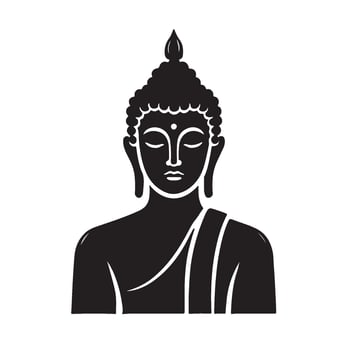 Silhouette of a Buddha vector