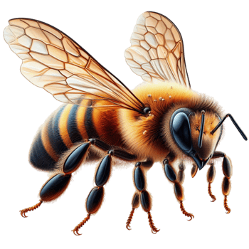 Generated Ai A bee with a yellow body png