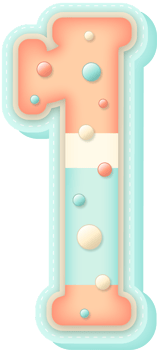 Cute Pastel Sweet Alphabet Number 1 png