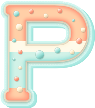 Cute Pastel Sweet Alphabet Letter P png