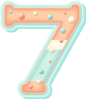 Cute Pastel Sweet Alphabet Number 7 png
