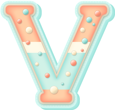 Cute Pastel Sweet Alphabet Letter V png