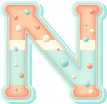 Cute Pastel Sweet Alphabet Letter N png