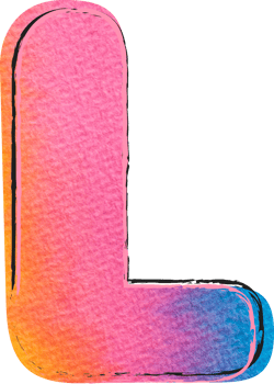 Watercolor Alphabet Lettering L png