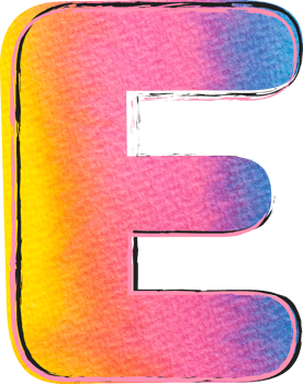 Watercolor Alphabet Lettering E png