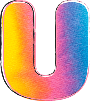 Watercolor Alphabet Lettering U png