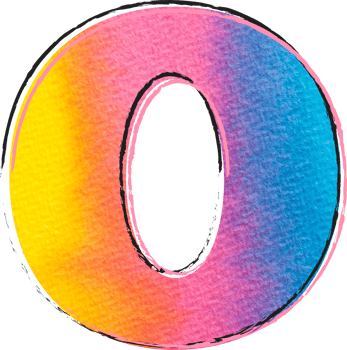 Watercolor Alphabet Lettering O png
