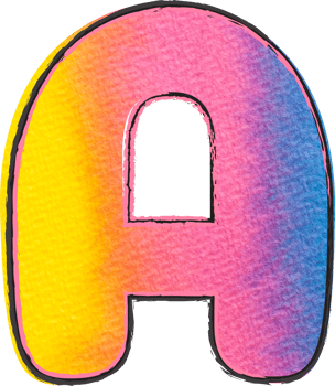 Watercolor Alphabet Lettering A png