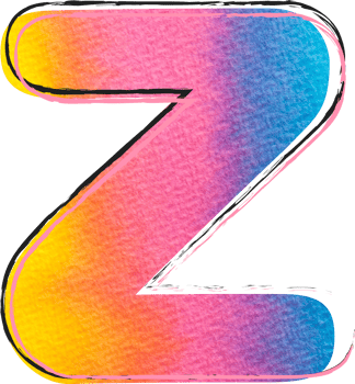 Watercolor Alphabet Lettering Z png