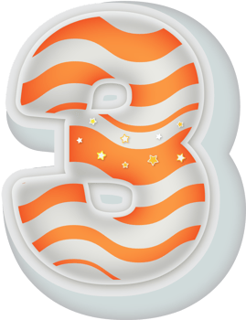 Number 3, 3d Fantasy Alphabet Letter Text Effect png
