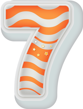Number 7, 3d Fantasy Alphabet Letter Text Effect png