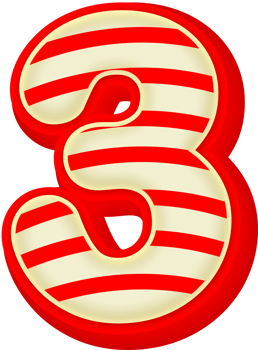 Number 3, Red Gold 3D Alphabet Lettering png
