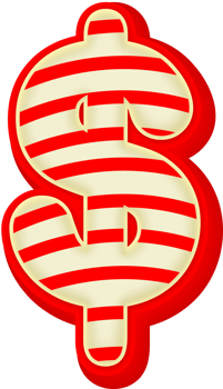 Dollar, Red Gold 3D Alphabet Lettering png