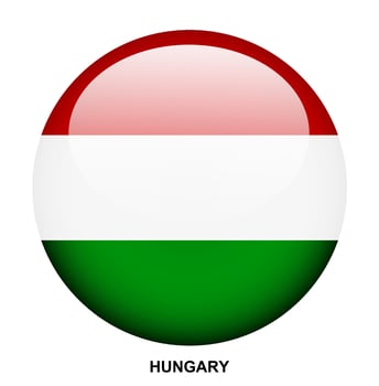 HUNGARY flag button on white background vector