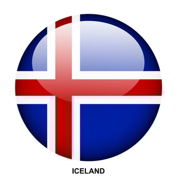ICELAND flag button on white background vector