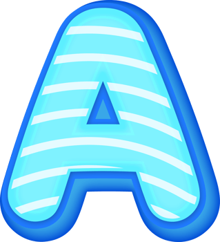 Letter A, Blue Comic 3D Alphabet Lettering png