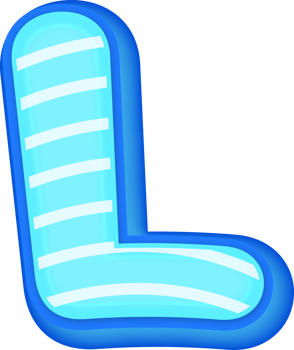 Letter L, Blue Comic 3D Alphabet Lettering png