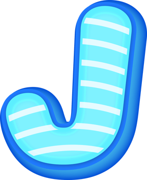 Letter J, Blue Comic 3D Alphabet Lettering png