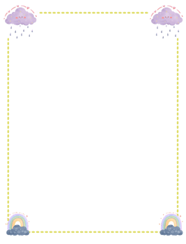 Boho rainbow border frame watercolor png