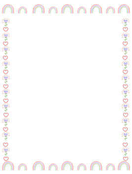 Boho rainbow border frame watercolor png
