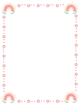 Boho rainbow border frame watercolor png