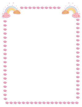 Boho rainbow border frame watercolor png