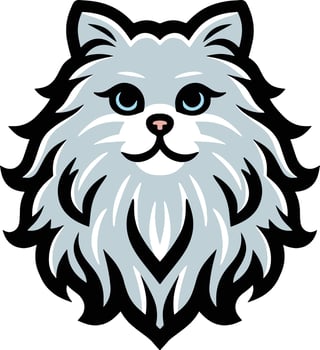 Angora domestic cat cartoon illustrations vector