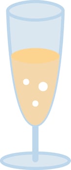 a glass of wine with a white liquid inside vector