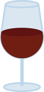 a glass of wine on a white background vector