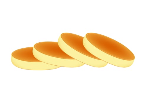 Souffle pancakes . Souffle pancakes is Dessert. Souffle pancakes on white background. vector