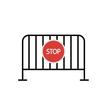 Roadblock cartoon . free space for text. wallpaper. vector