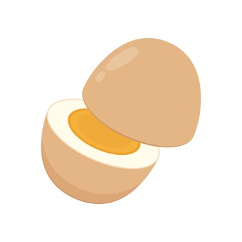 Soft Boiled Egg. Boiled Egg on white background. vector