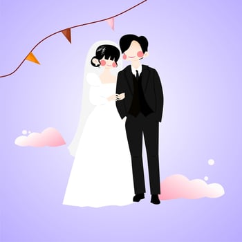 Wedding couple illustration . Perfect for wedding celebration, bride, groom vector