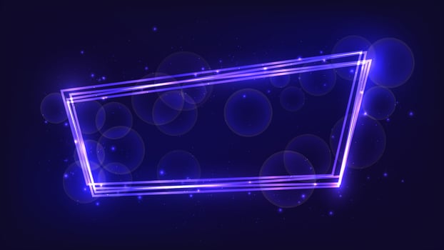 Neon frame with shining effects and sparkles vector