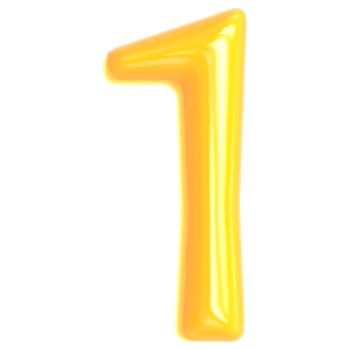 Gold Number 1 3D Render png