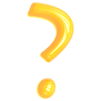 Gold Question Mark 3D Render png